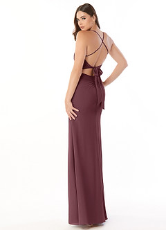 Azazie Aribella Bridesmaid Dresses Sangria Sheath Ruched Chiffon Dress image4