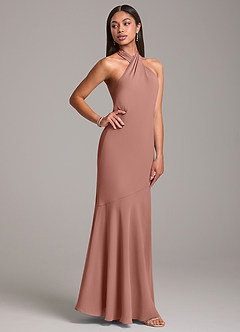 Azazie Lorena Bridesmaid Dresses Cedar Rose Mermaid Pleated Chiffon Dress image5