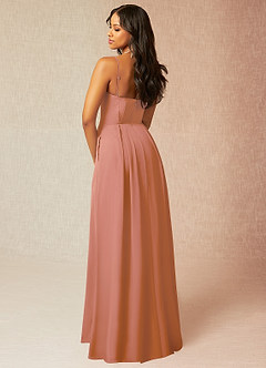 Azazie Kyedae Jurken voor bruidsmeisjes Jurk van Chiffon met A-Lijn V-hals geplooid Meer Gesneden image4