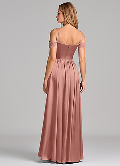 Azazie Raisa Bridesmaid Dresses Rosette A-Line Off the Shoulder Stretch Satin Dress image6