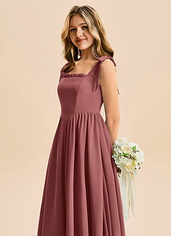 Azazie Delia Junior Abito A-Line in Chiffon Fiocco Ametista image7