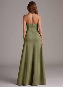 Azazie Wren Bridesmaid Dresses Pistachio A-Line Strapless Stretch Satin Convertible Dress image5