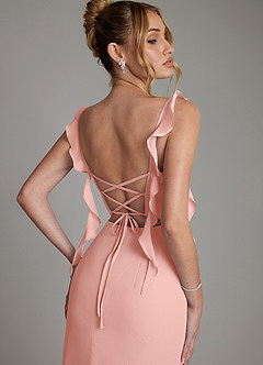 Azazie Jessamine Bridesmaid Dresses Rosette Mermaid Corset Chiffon Dress image2