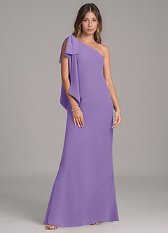 Azazie Capri Robes de demoiselle d'honneur Robe Trapèze en Mousseline de soie Une épaule Tahiti image6