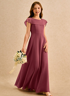 Azazie Kittie Girls Formal Flower Girl Klänningar Klänning A-Line i Chiffong image4