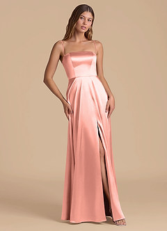 Azazie Wren Abiti da Damigella Abito A-Line in Raso Metallizzato Senza Cinturino Rosetta image5