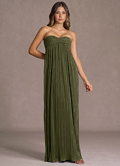 Vestido Verde Musgo Claro Largo Lana image3