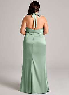 Azazie Valerie Suknie dla druhen Syrena Pofałdowany Satyna elastyczna Do ziemi Sukienka image12