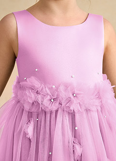 Azazie Lux Flower Girl Dresses Candy Pink A-Line Beaded Tulle Dress image7