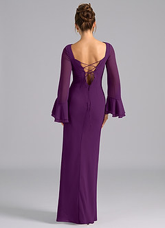 Azazie Leone Final Sale Grape Mermaid Corset Chiffon Dress image6