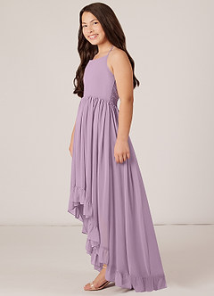 Azazie Sarafina Junior Wisteria A-Line Lace Chiffon Dress image3
