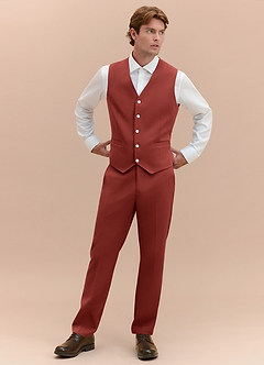 front James Terracotta Gilet de costume