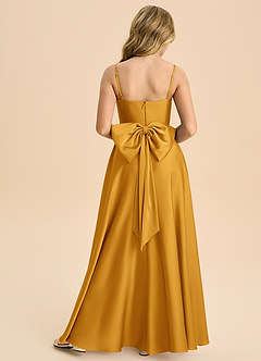 Azazie Bear Junior Butterscotch A-Line Sweetheart Neckline Stretch Satin Dress image2
