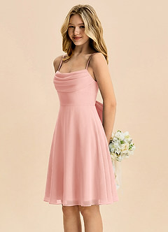 Azazie Bear Junior Rosette A-Line Pleated Chiffon Dress image4