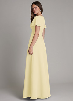 Azazie Kaya Brautjungfernkleider A-Linie Plissee Chiffon Kleid Zitronensorbet image2