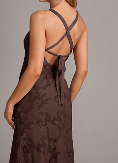 Azazie Aliza Vente finale Robe Trapèze en Blumen-Burnout Ganache image6