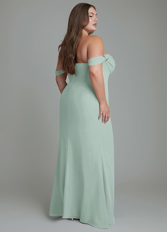 Azazie Johana Bridesmaid Dresses Agave Mermaid Off the Shoulder Chiffon Convertible Dress image9