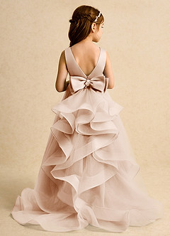 Azazie Lior Flower Girl Dresses English Rose Ball-Gown Pleated Tulle Dress image8
