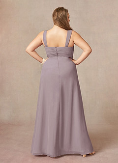 Azazie Weisz Abiti per la Madre della Sposa Abito A-Line in Chiffon Plissettato con Scollo Quadrato Dusk image12