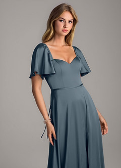 Azazie Chloe Bridesmaid Dresses Twilight A-Line Sweetheart Neckline Stretch Satin Dress image6