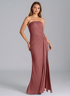 Azazie Mariya Vestidos de damas de honor Vestido de Amatista de Malla de Corte Sirena con Sin tirantes image3