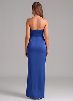 Azazie Jamie Bridesmaid Dresses Royal Blue A-Line Strapless Stretch Satin Convertible Dress image2