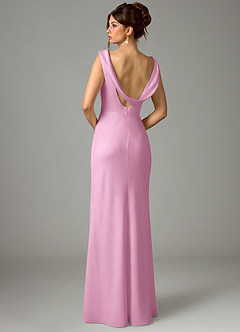 Azazie Kieryn Bridesmaid Dresses Candy Pink Mermaid Pleated Stretch Satin Dress image6