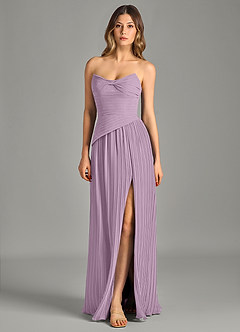 Azazie Becka Final Sale Wisteria A-Line Strapless Chiffon Dress image3