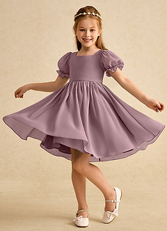 Azazie Jolie Flower Girl Klänningar Klänning A-Line i Chiffong med ärmar image3