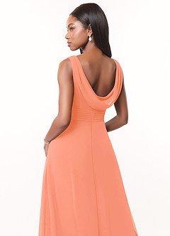 Azazie Karina Bridesmaid Dresses Sunset A-Line Pleated Chiffon Dress image4