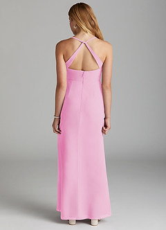 Azazie Becca Junior Candy Pink Mermaid Chiffon Dress image4