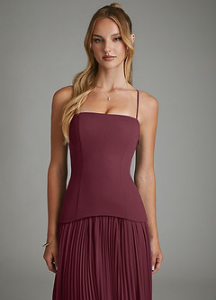 Azazie Alex Brautjungfernkleider A-Linie Korsett Chiffon Kleid Cabernetrot image7