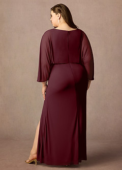 Azazie Ysabella vestidos de madre de la novia Vestido de Cabernet de Malla de Sirena con Plisado image7