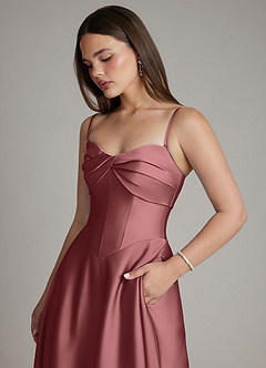 Azazie Meleena Brudtärnklänningar Klä av A-Linje i Stretch Satin Axelbandslös Ametist image2