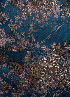 Azazie Marceline Mother of the Bride Dresses Teal Floral A-Line Off the Shoulder Jacquard Dress image7