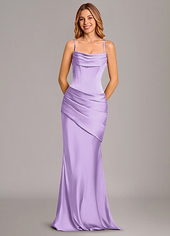 Azazie Pelagia Abiti da Damigella Abito Convertibile Sirena in Raso Elasticizzato Corsetto Lilla image6