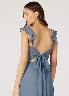 Azazie Everett Bridesmaid Dresses A-Line V-neck Ruched Chiffon Floor-Length Dress image6