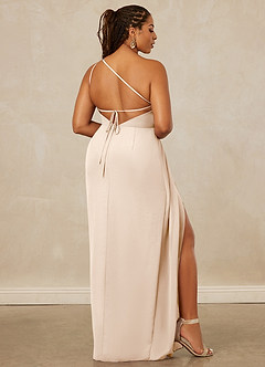 Christian Siriano Bridal for Azazie 1003 Brautjungfernkleider Etui One-Shoulder Chiffon Kleid Alabaster Weiß image9