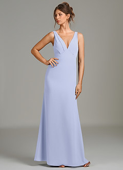Azazie Leticia Bridesmaid Dresses Lavender Sheath Pleated Chiffon Dress image3