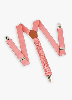 front Boy's Matching Matte Satin Bow Tie & Suspenders Set
