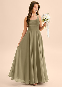 Azazie Kady Junior Moss Green A-Line Sweetheart Neckline Chiffon Dress image5
