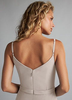 Azazie Summer Bridesmaid Dresses Frost Mermaid Scoop Cowl Chiffon Dress image6