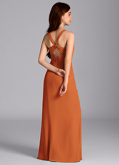 Azazie Mero Junior Cinnamon Mermaid Pleated Chiffon Dress image7