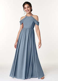 Azazie Seneca Junior Twilight A-Line Off the Shoulder Chiffon Dress image3