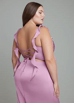 Azazie Jessamine Brautjungfernkleider Etui Korsett Stretch-Satin Kleid Blauregen image14
