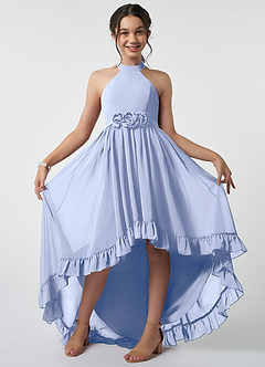 Azazie Hermione Junior Ice A-Line Chiffon Dress image2