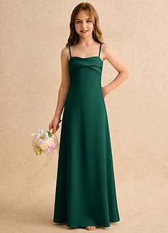 Azazie Mirabella Girls Formal Flower Girl Klänningar Klänning Tubklänning i Stretch Satin Hjärtformad urringning image5