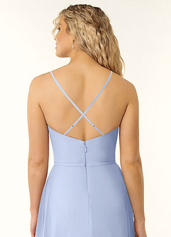 Azazie Naeem Bridesmaid Dresses Ice A-Line V-Neck Ruffle Chiffon Dress image5