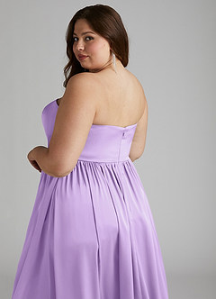 Azazie Morana Bridesmaid Dresses Lilac A-Line Off the Shoulder Stretch Satin Convertible Dress image20