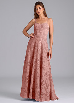 Azazie Stasy Bridesmaid Dresses Rosette A-Line Sweetheart Neckline Floral Burnout Dress image4